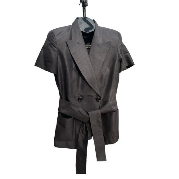 Christian Dior Black Button Blazer Shoulder padding Size 6 - Picture 1 of 9